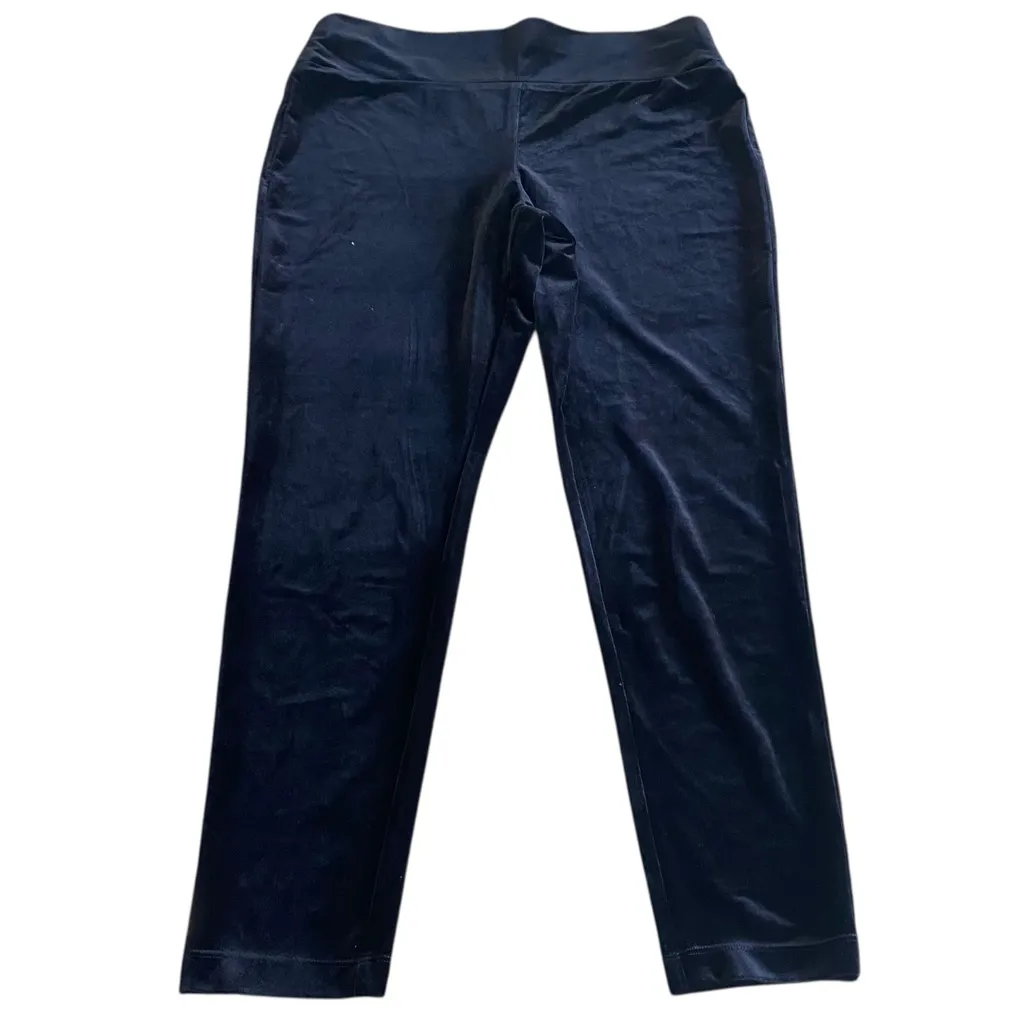 INC Black Skinny leg mid rise velvet pull on legging Pants NEW Size 16 - Image 5