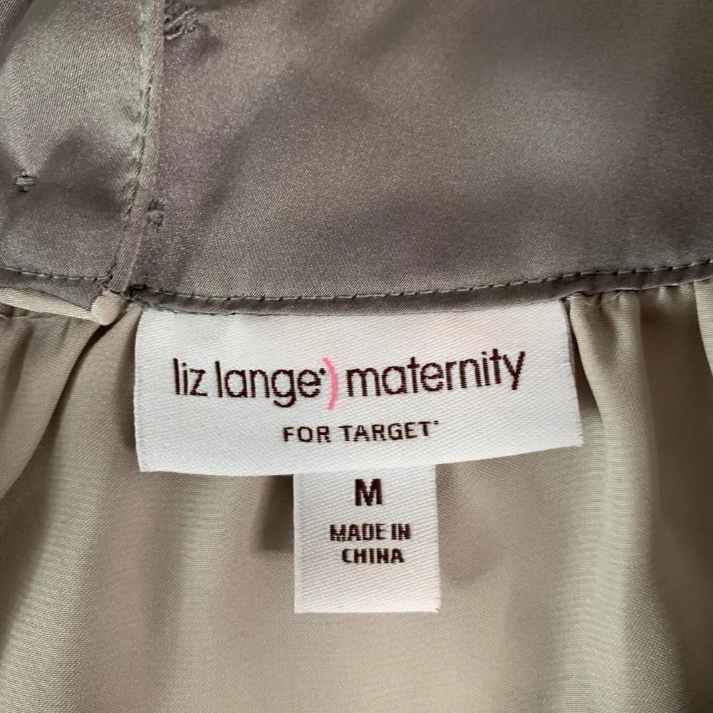 Liz Lange Maternity Pregnancy Top Medium Brown Silver - Image 6