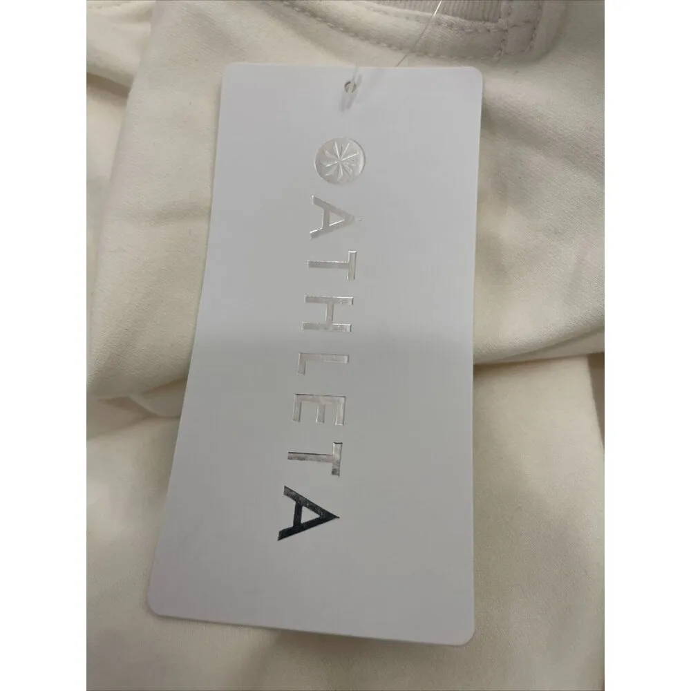 Athleta XL Retroterry V-Neck Sweatshirt Tee  Sleeveless Cream Ivory - Image 7