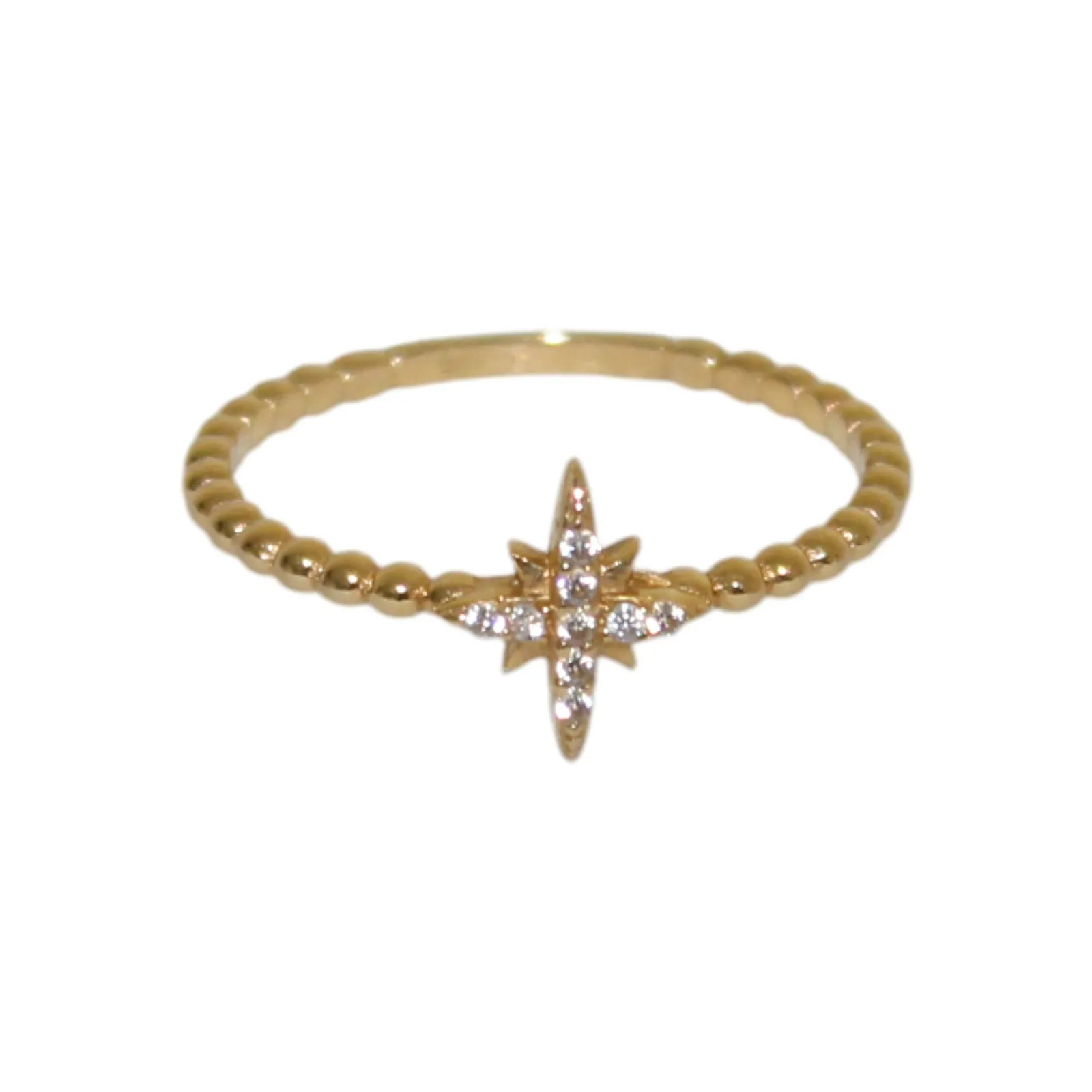 14k Solid Gold Stacking Star Ring 1.47 Grams Size 7.5 - Image 4