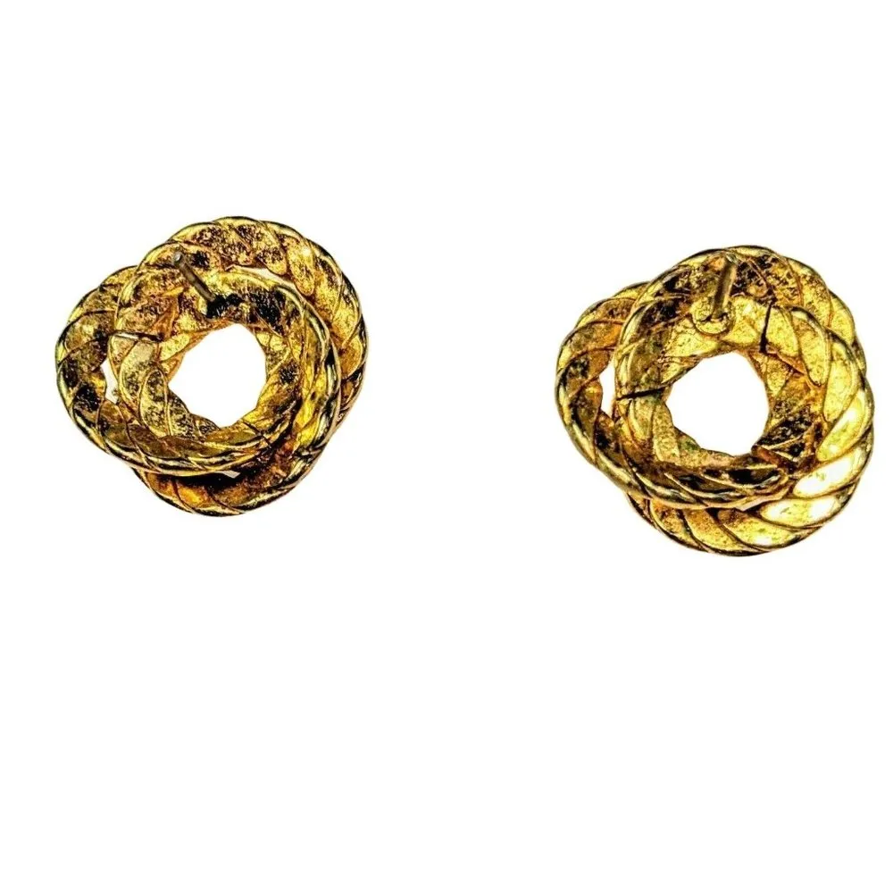 Women's Pierce Earrings Gold Round A310 - Image 4