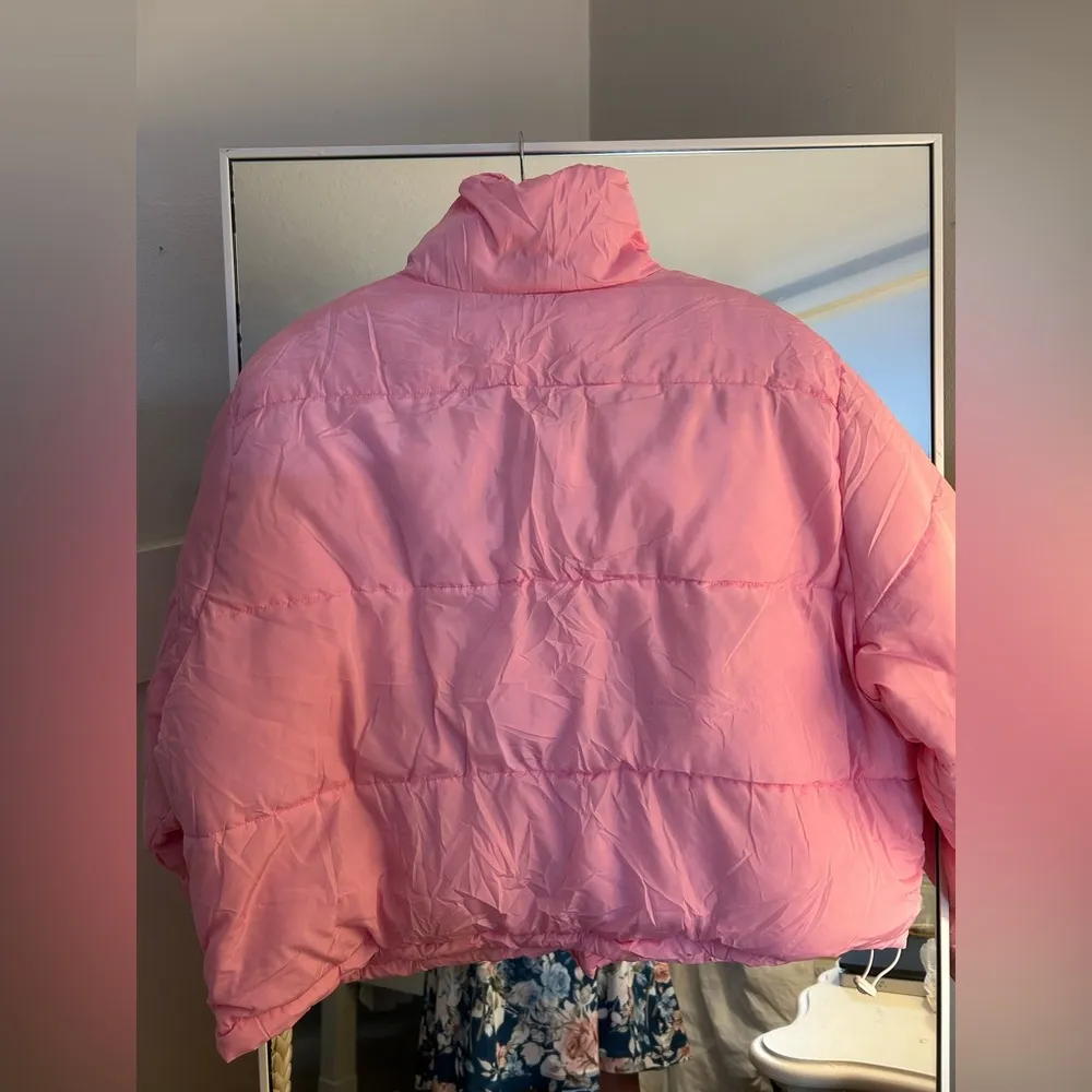 NEW Crop Short Jacket Cropped Puffer Jacket Winter Coat 5X Pink - Image 2