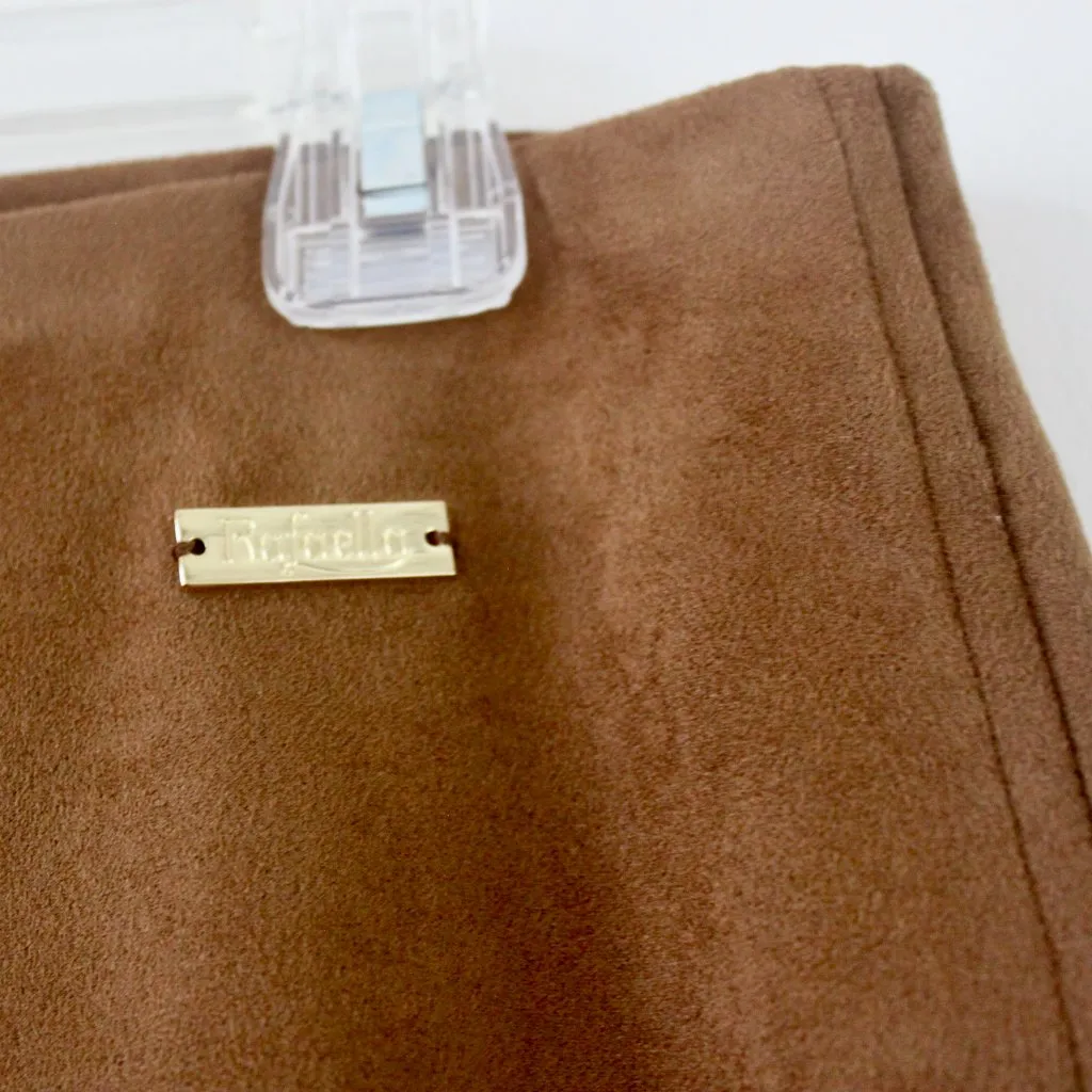 Rafaella Caramel Brown Vegan Suede Fitted High-Rise Leggings 10 - Image 2