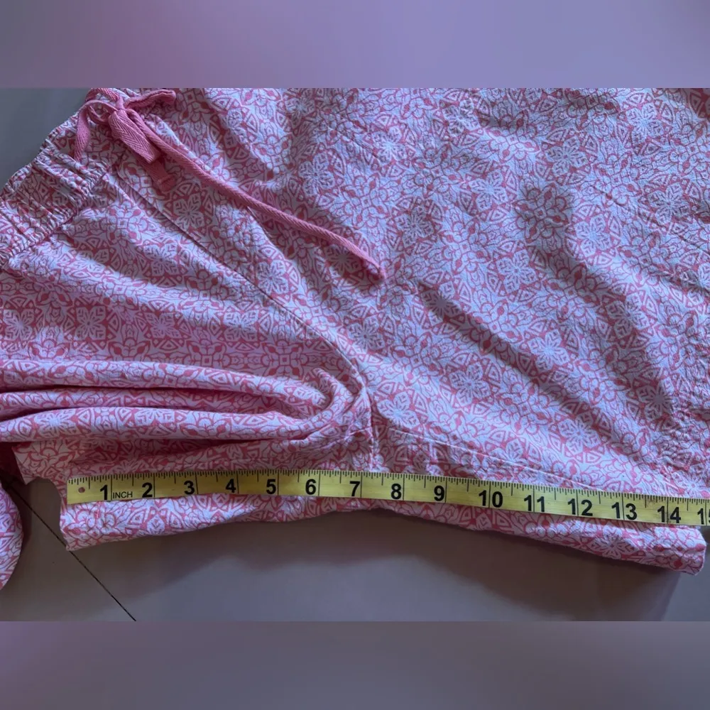 Emily Daniels Pull on Women’s Shorts Elastic‎ Waist Floral Pink 100% Cotton White Size L - Image 11