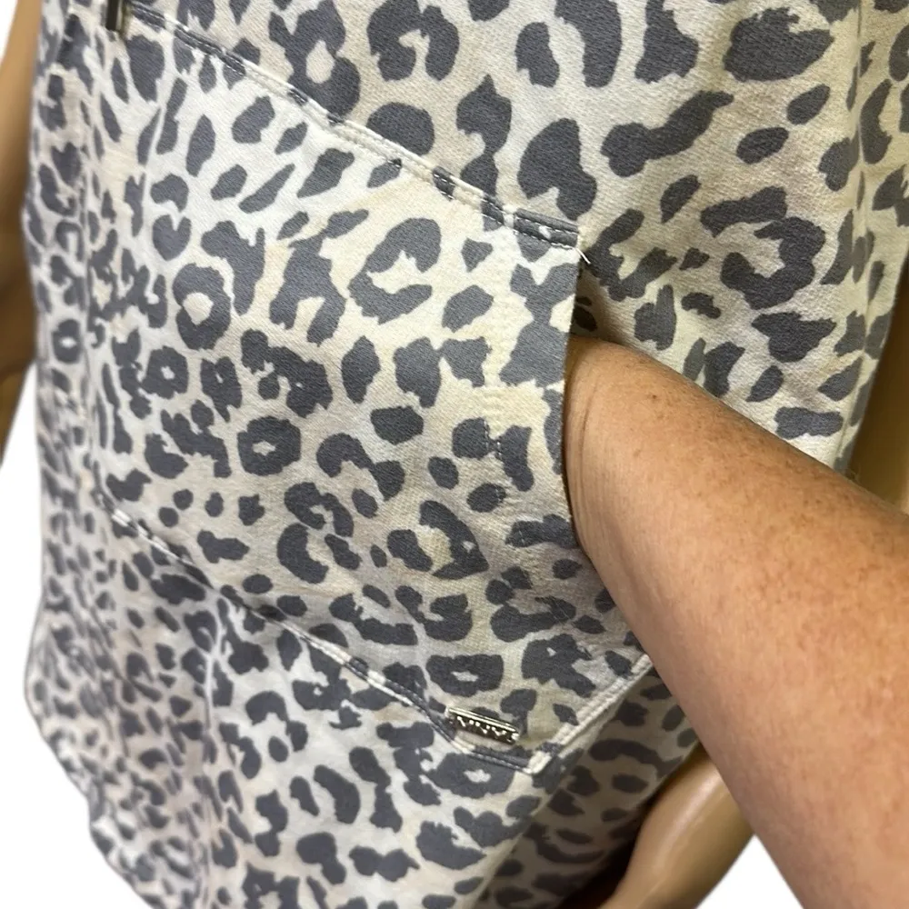 Marc NY Animal Print Performance French Terry Hooded Kangaroo Pocket Dress XS - Image 4