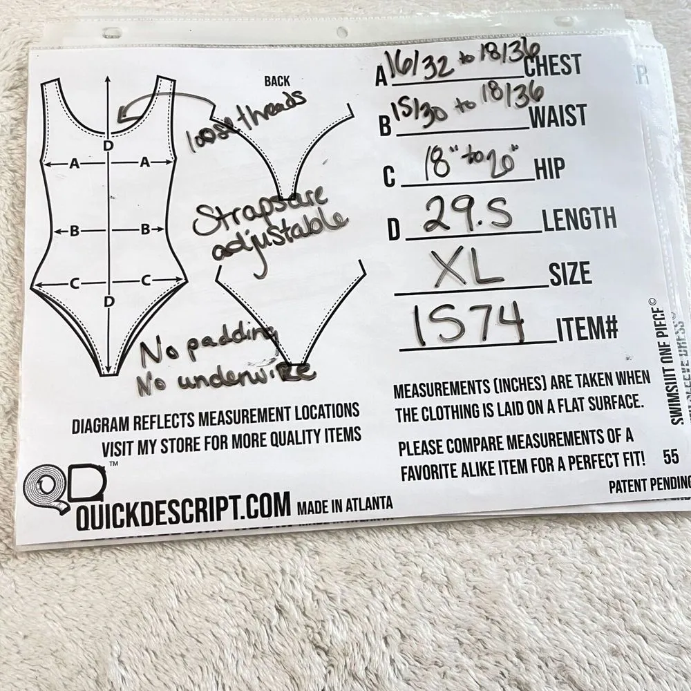 Disney Minnie Mouse Striped Swimsuit Womens Sz XL Blue Adjustable‎ Straps UPF 50 - Image 3