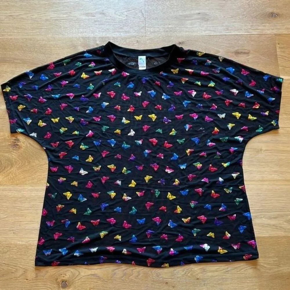 IHeartRaves BB Ur So Fly Mesh Oversized Tee in Black Multi - Image 2