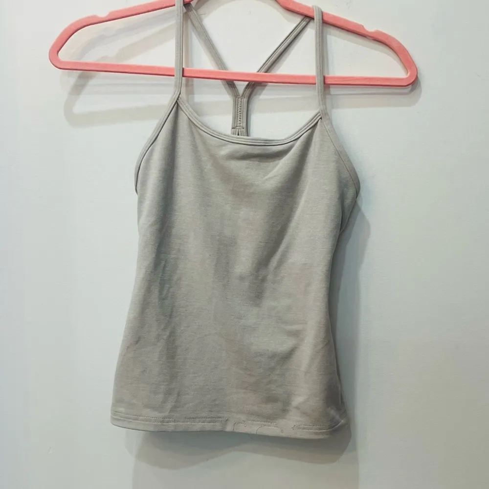Lululemon Power Y Tank Luon Wee Stripe White Heathered Medium Grey Size 4 - Image 3