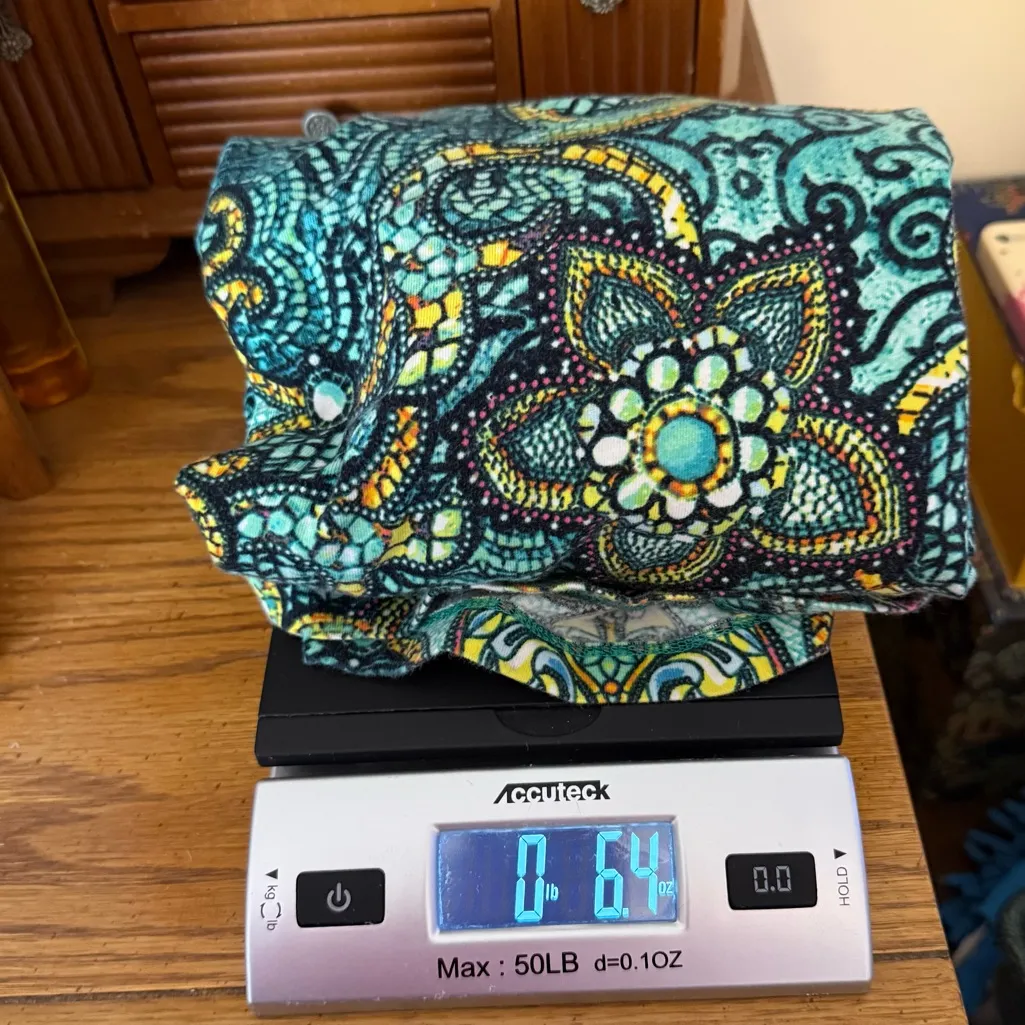 Caribbean Joe Mosaic Floral Print Tie Side Shirt 3/4 Sleeves Women’s Size Large - Image 9