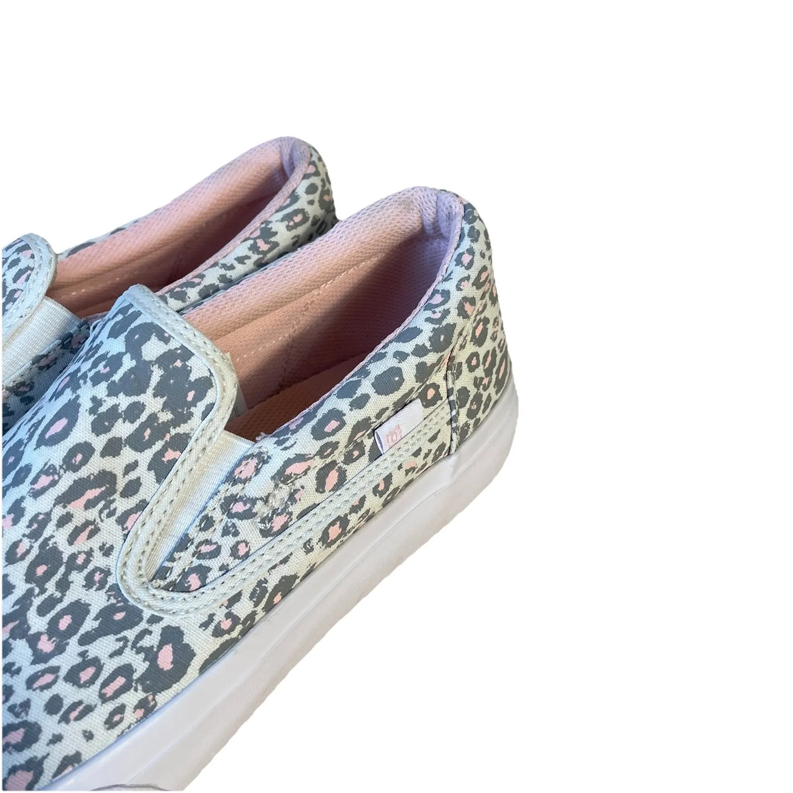 DC Women's Trase Slip Leopard Print Skate Shoes Size 11 Canvas Pink‎ Gray Pink - Image 5