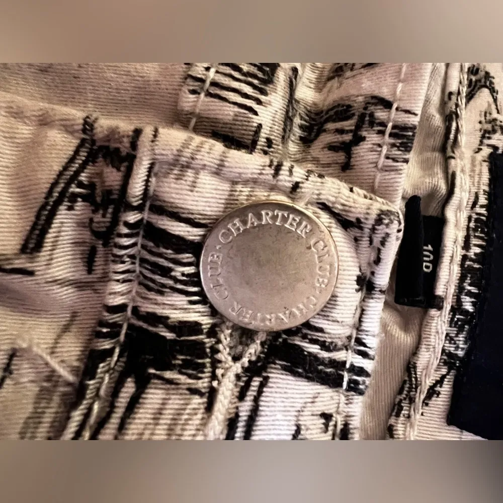 Charter Club Denim Jeans Women’s Size 10p Bristol Skinny Ankle Black White Print - Image 10