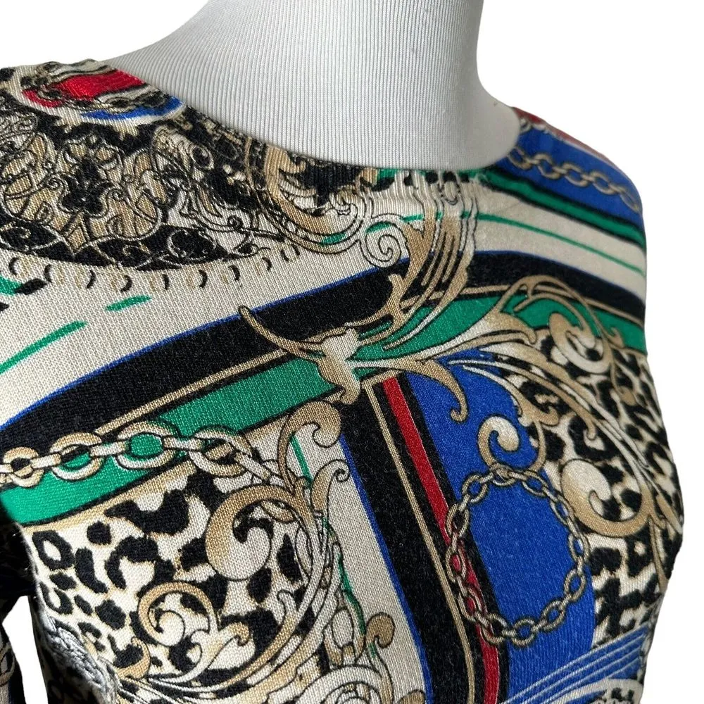 Cable & Gauge Knit Top Size M Baroque Luxe Maximalist Mob Wife Statement Piece‎ - Image 5