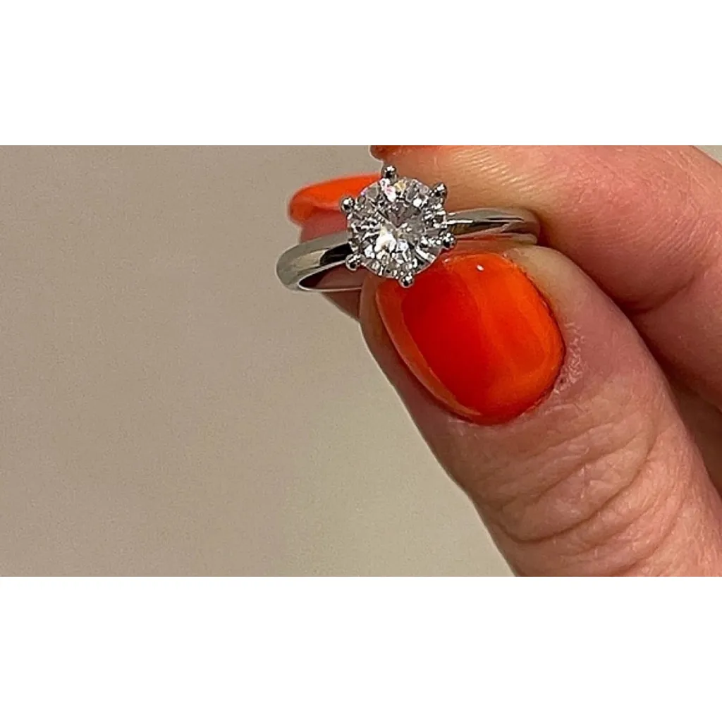 2Ct Solitaire Platinum S925‎ Simulated Diamond Engagement Wedding Ring, Size 6 - Image 11