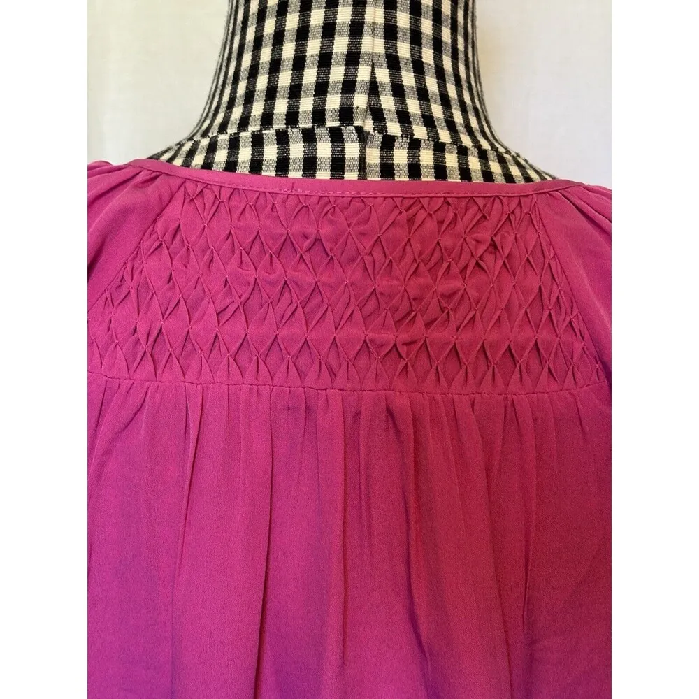 Anthropologie Daniel Rainn Austen 3/4 Sleeve Smocked Blouse Pink Size XS NWT - Image 4