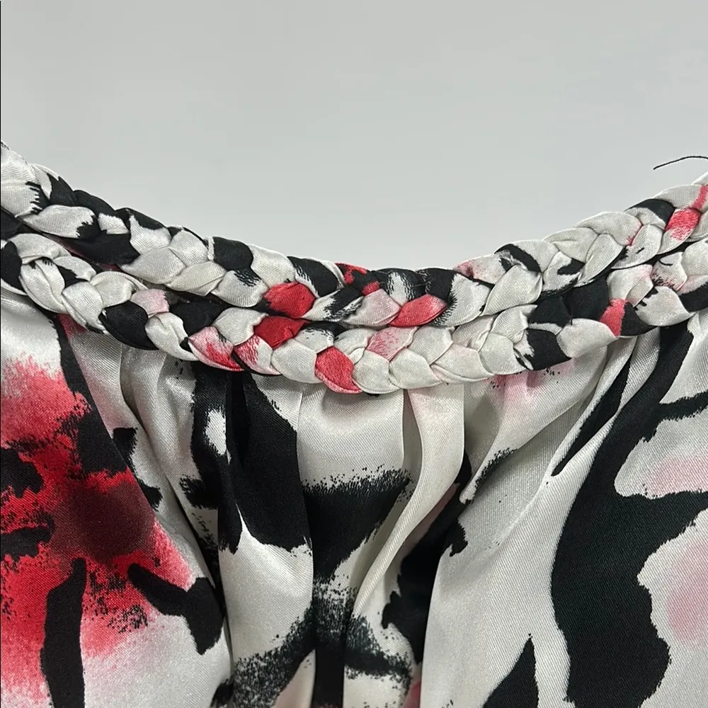 Bwear Black and White floral Y2K Camisole with Tie babydoll silky braided accent Size XL - Image 9