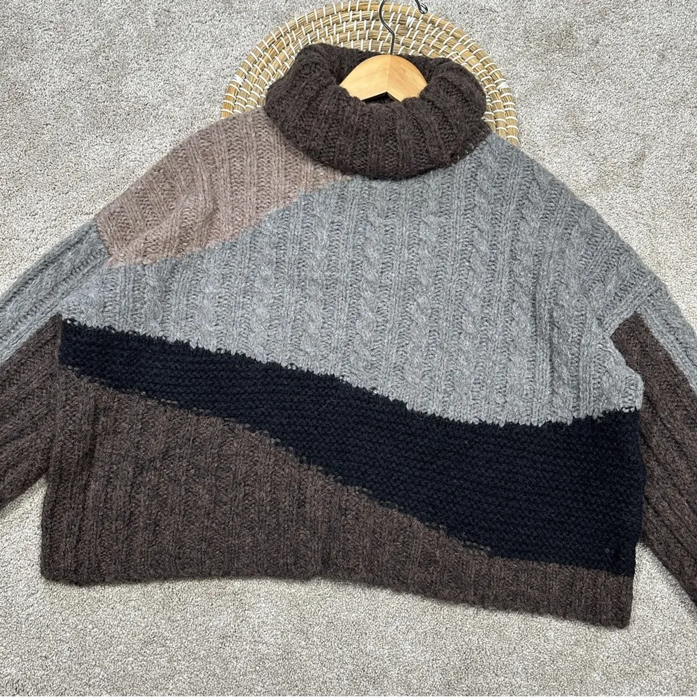 Sweaty Betty Weekender Roll Neck Jumper Chunky Sweater Wool Alpaca Blend Size M - Image 4