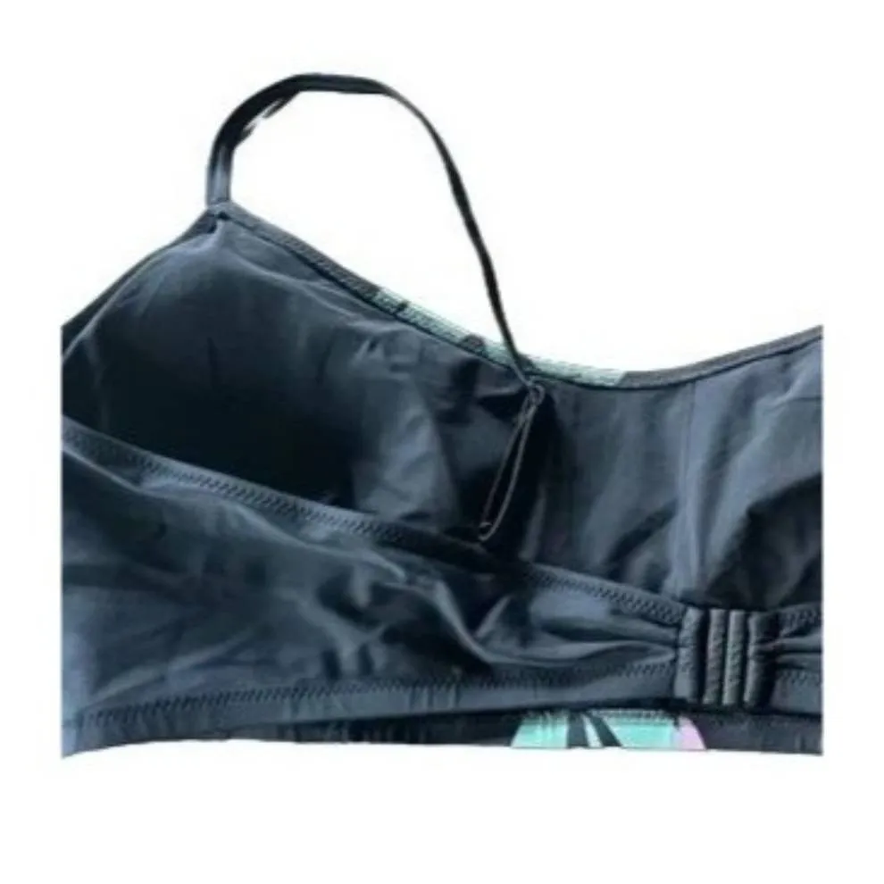 NWT Tanya Taylor Tropical Kaia Bikini Swim Top Adjustable Straps L Black Pink - Image 9