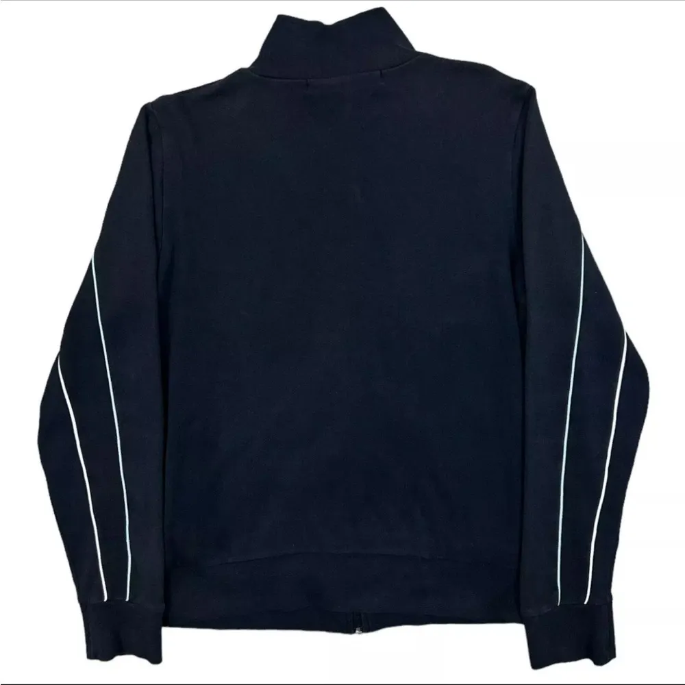 French Connection  FCUK BLACK BLUE WHITE ZIP UP TRACK JACKET L - Image 5