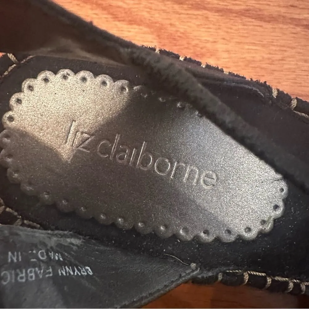 Liz Claiborne Black wedge espadrilles sz 8.5 Closed Toe Wedge Heel Espadrilles - Image 5