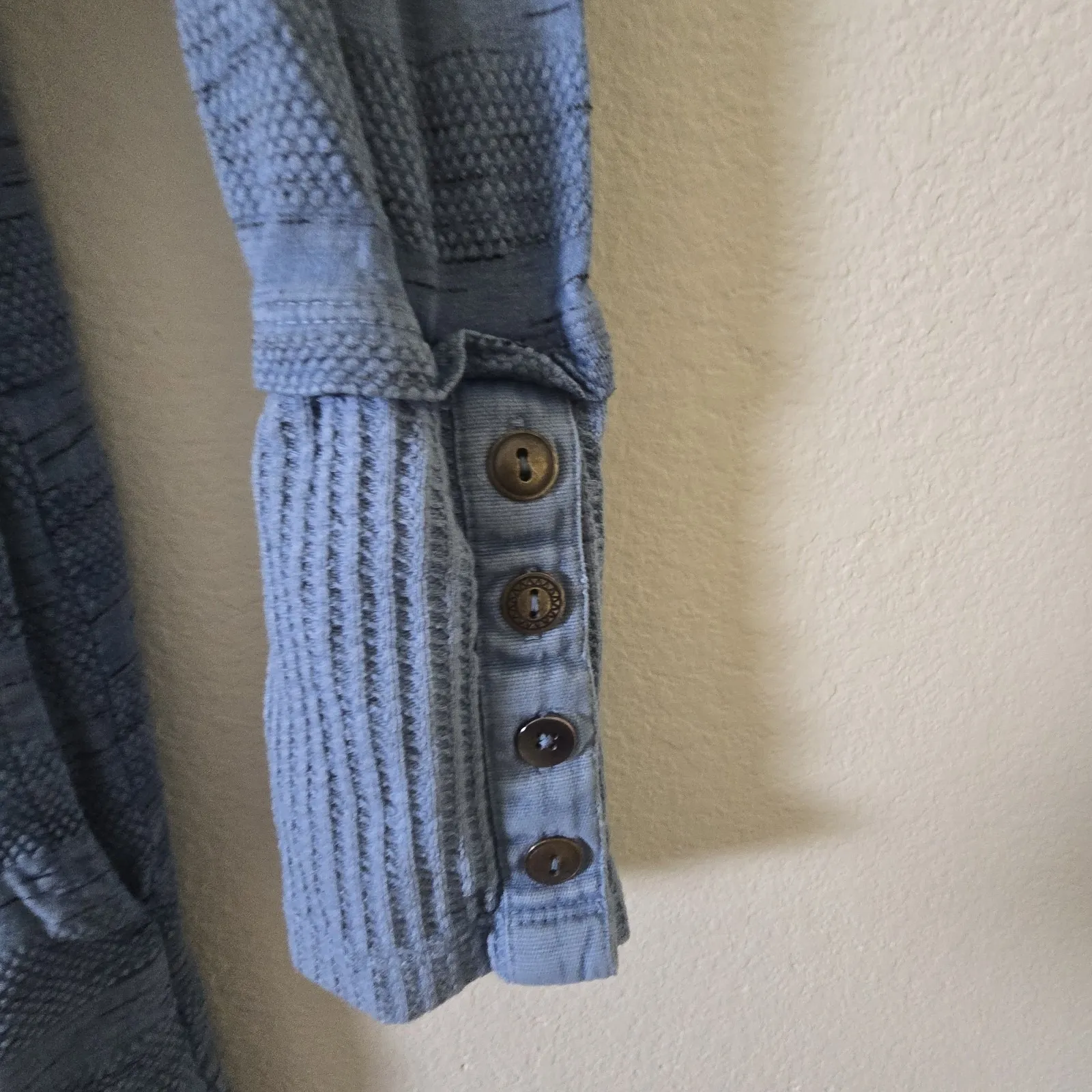 Soft Surroundings Blue‎ Knit Dauphine Henley Sweater Pullover Medium - Image 2