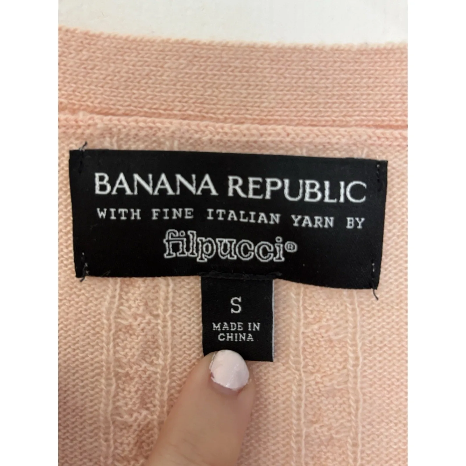 Banana Republic Filpucci Merino Wool Cashmere Blend Pink Cardigan Size Small - Image 2