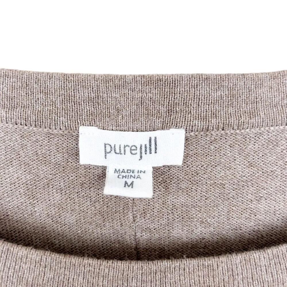 J. Jill Pure Jill Tan Cotton Cashmere Blend Sweater Dress Sz M - Image 2