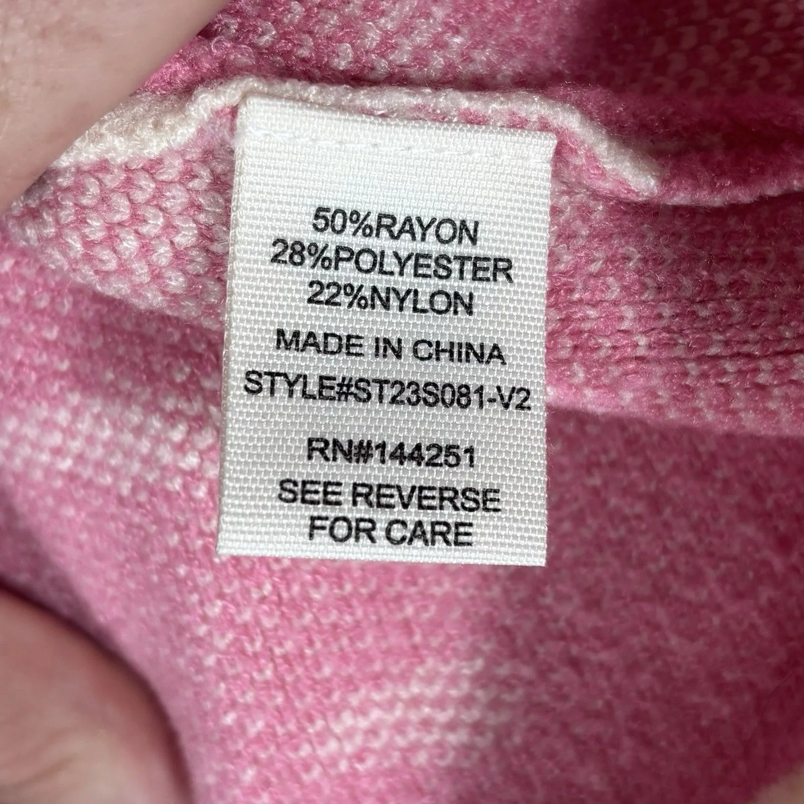 Women’s Cream Pink Smiley Face Pull Over Cropped Sweater Casual Size Medium - Image 4