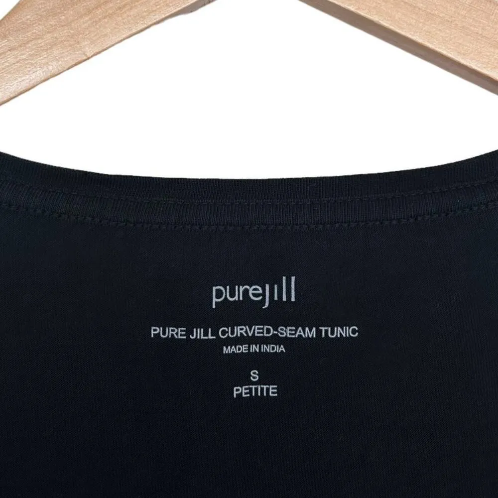 J. Jill Pure Jill Black Curved Seam Tunic Pima Cotton Sz SP - Image 2