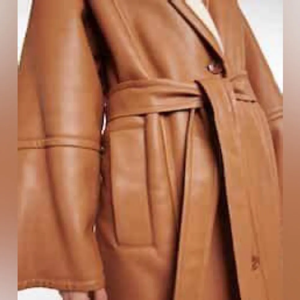 STAND STUDIO Tan Dolores Belted Shearling Coat Size 8 - Image 9