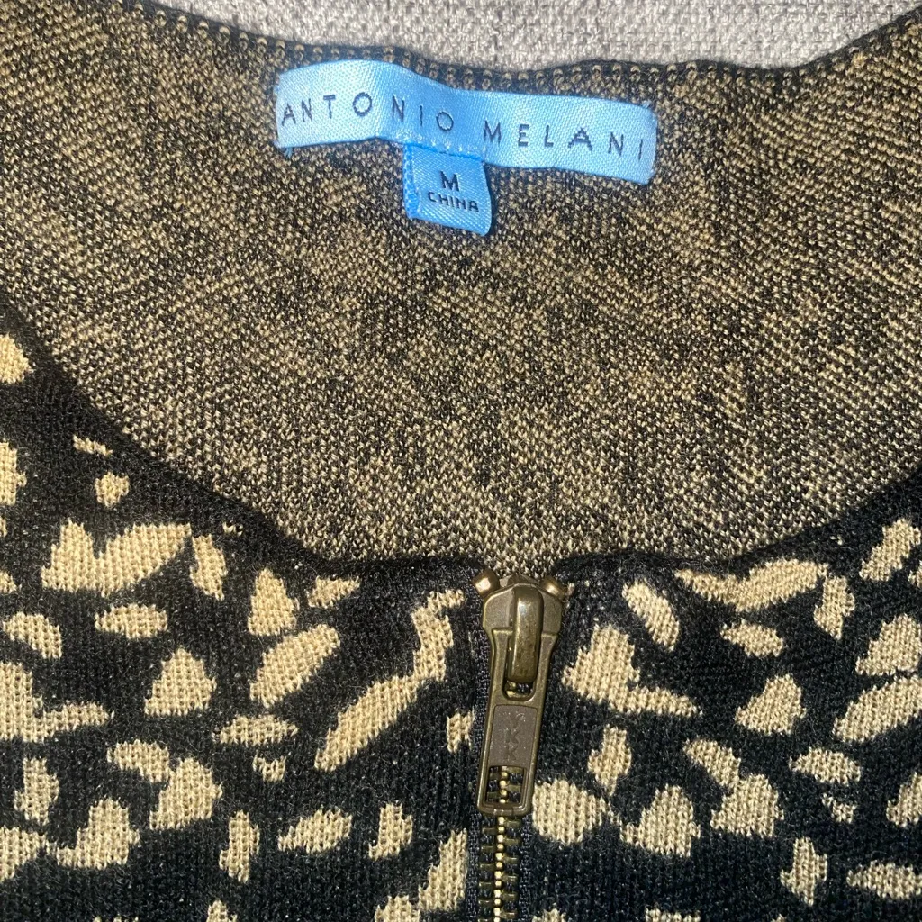 Antonio Melani Women’s Full Zip 100%Wool Cardigan Sweater Blazer Jacket Medium - Image 4