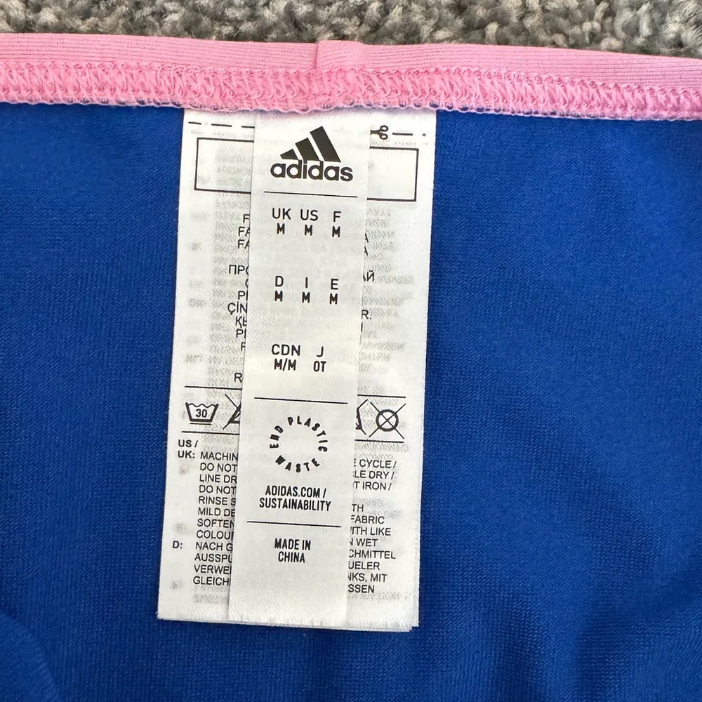 NWOT!! Women’s Adidas two piece sporty bikini blue & pink Medium - Image 4