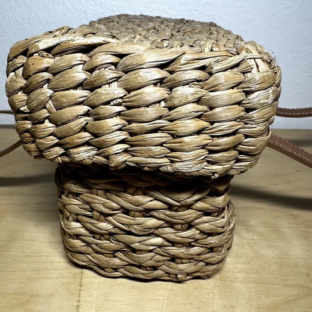 Kate Spade New York Picnic Bag Wicker Basket Box Rattan Handwoven Tan - Image 5