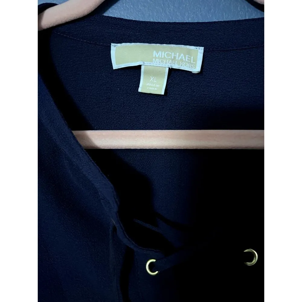 Michael Kors Blue Flowy Work Tank Size XL - Image 4