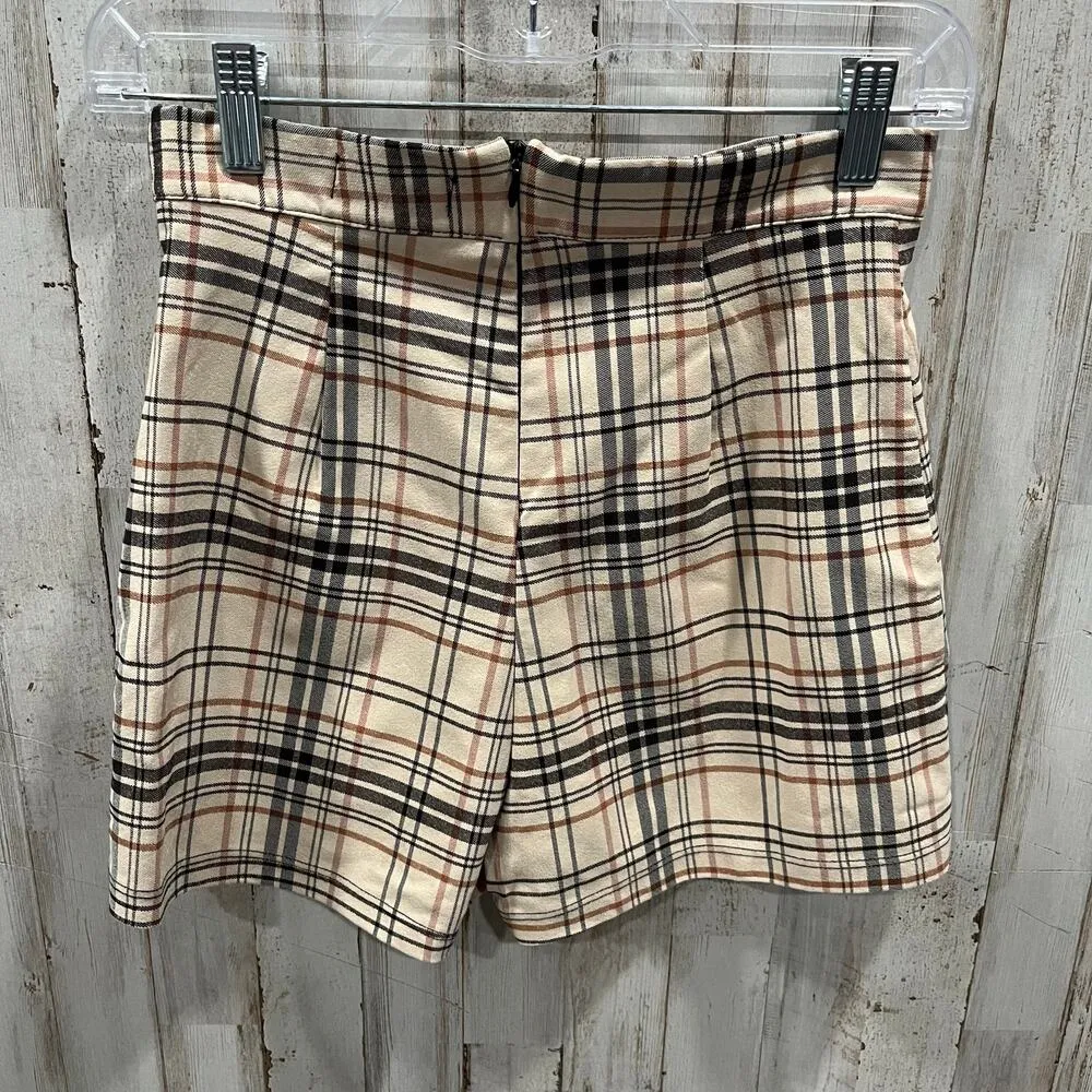 Altar’d State Plaid Mini Skirt Skort Buttons Academia Preppy Womens Size Small - Image 4
