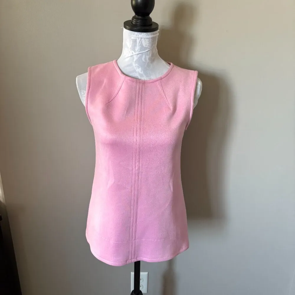 Jude Connally Pink Faux Suede Sleeveless Top Shirt Blouse Womens Xsmall Size XS - Image 4