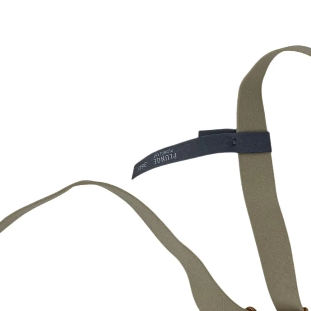 Aerie Beige Real Power Wireless Push-Up Plunge Racerback Lace Bra Size 36D NEW - Image 7