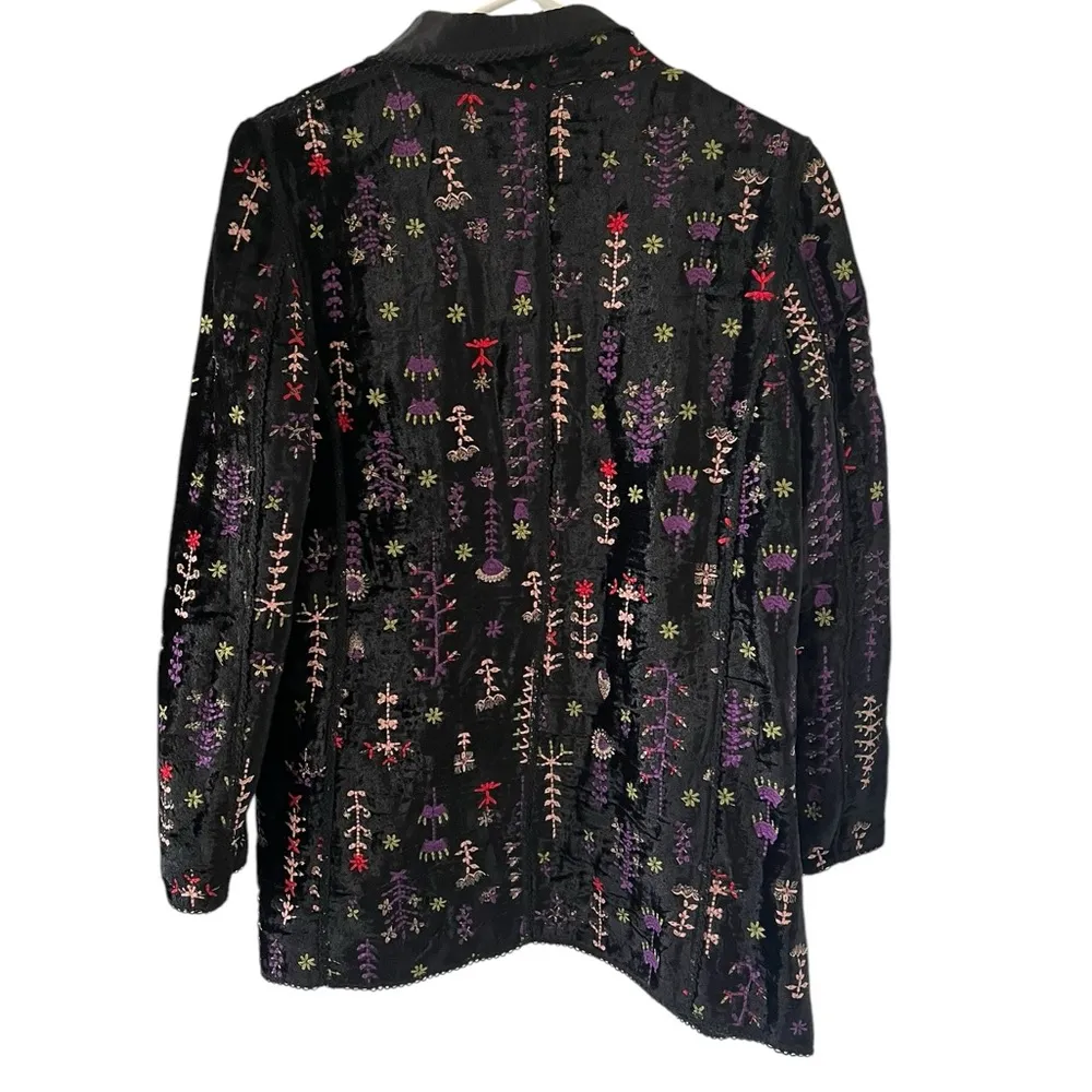 Anthropologie Bl^nk Embroidered Black Blazer Jacket - Image 12