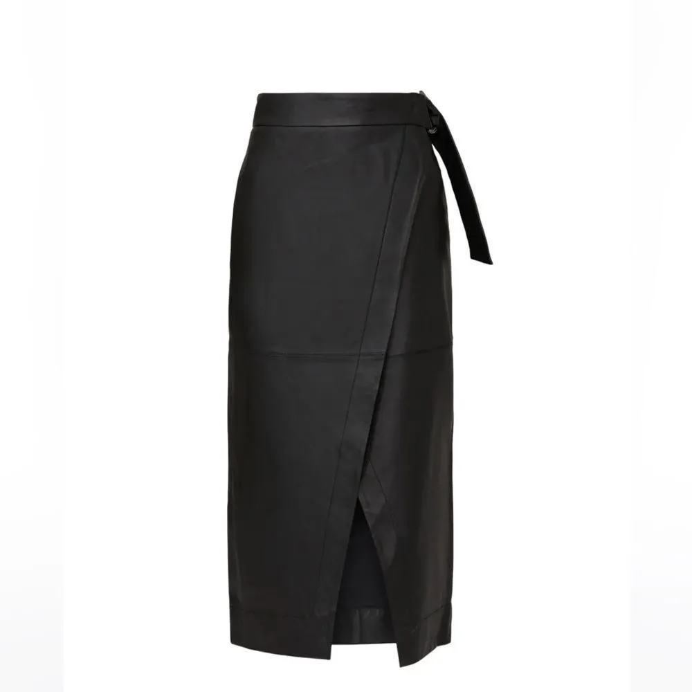 Ted baker black leather asymmetric skirt 1 - Image 4