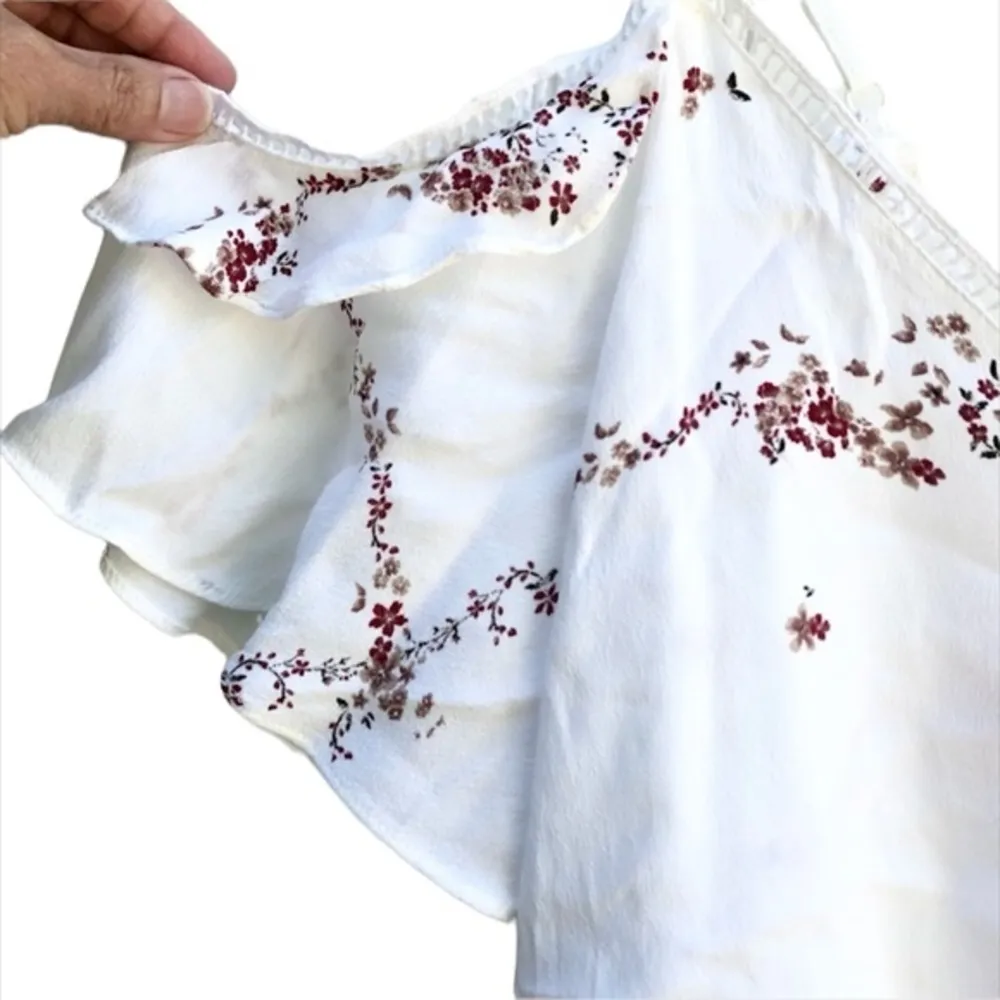 ANTHROPOLOGIE CURRENT AIR NELLI LATTICE DETAIL COLD SHOULDER TOP L - Image 5