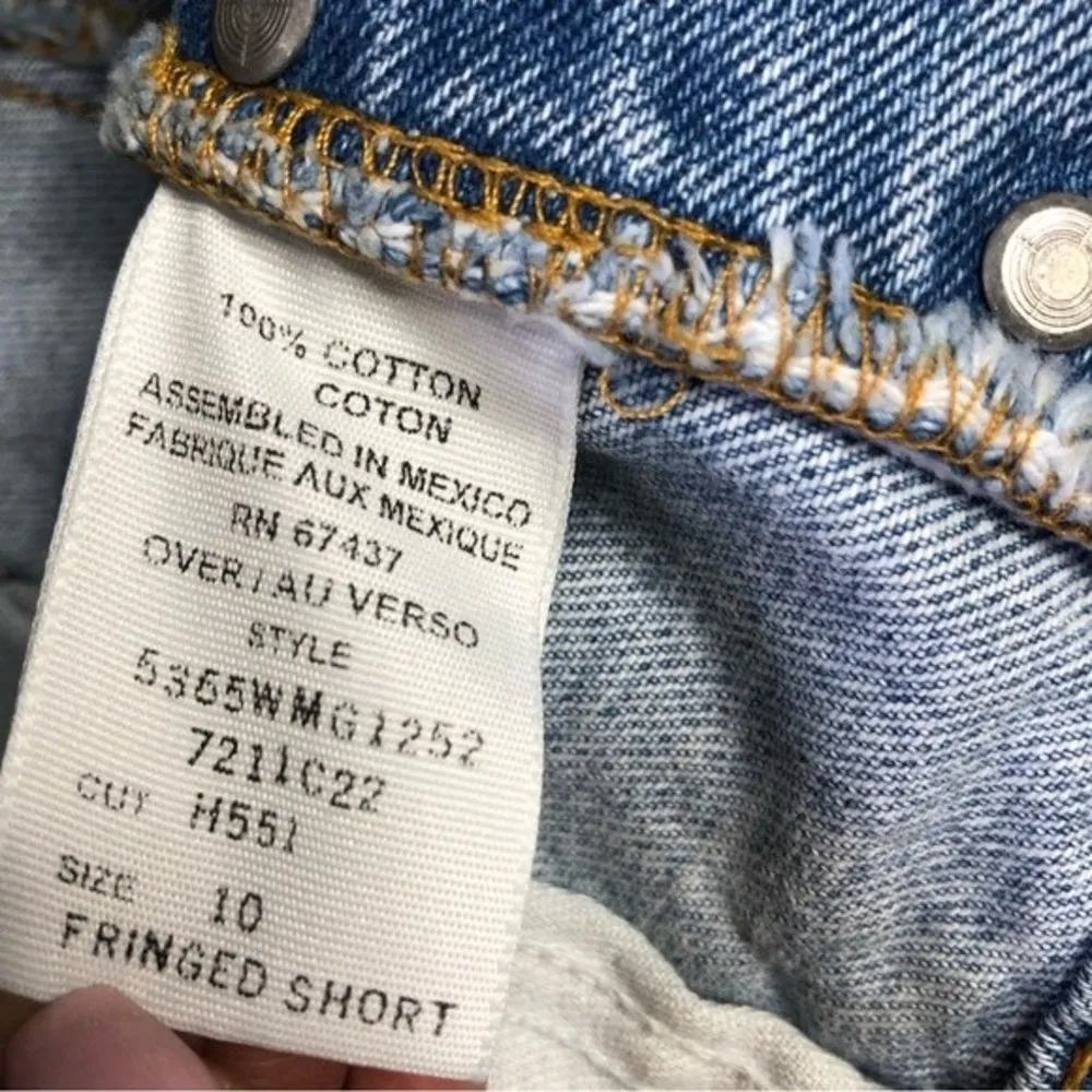 Polo Jeans Company Ralph Lauren High Rise Fringed Denim Shorts - Image 6