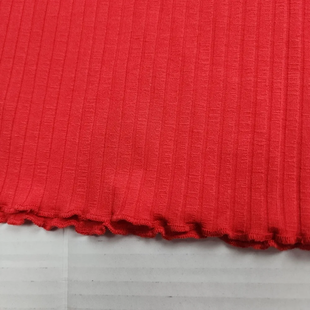 Billabong Easy Waves Pants Ribbed Wide Leg Cropped Red Coral Size L - Image 11