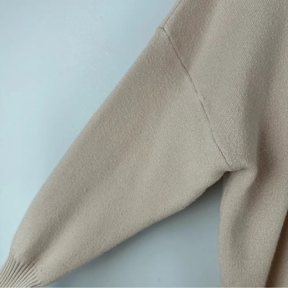 Tahari | Cream Tan Quarter Zip Knit Sweater Size XS - Image 2