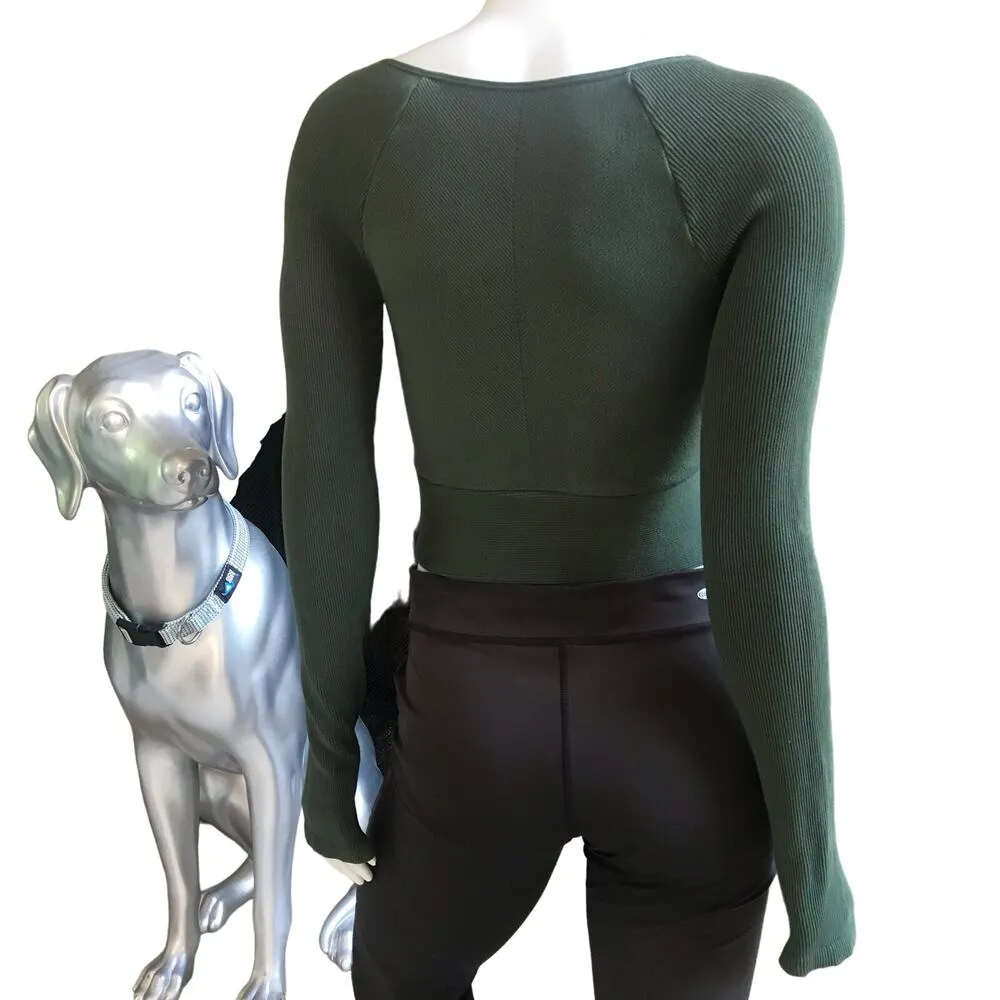Balance Athletica Infinity Green Wrap Long Sleeve Top Thumbholes Women's Size S - Image 3