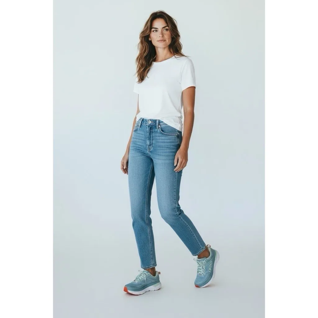 Hoka One One Bondi 7 Sneakers Womens 8.5 Light Blue Mesh Comfort Running Walking - Image 2