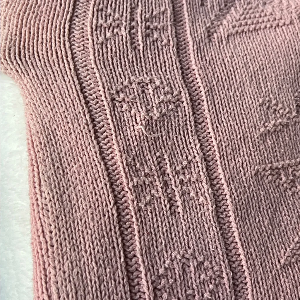Basic Editions Vintage Pink Textured Pattern Tunic Sweater medium - Image 4