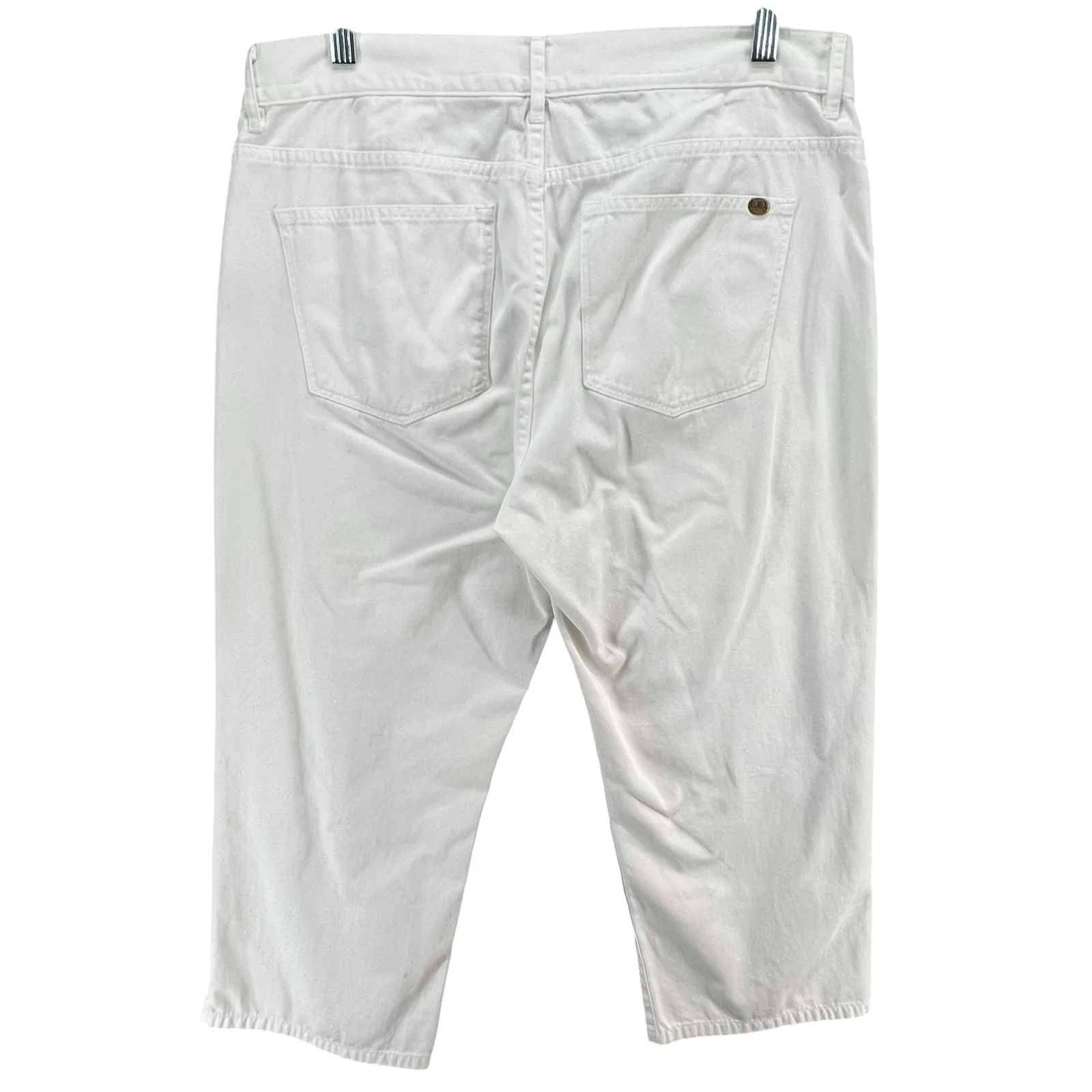 Ralph Lauren LRL Jeans Womens 10 White Denim Classic Midcalf Crop Nautical Beach - Image 3