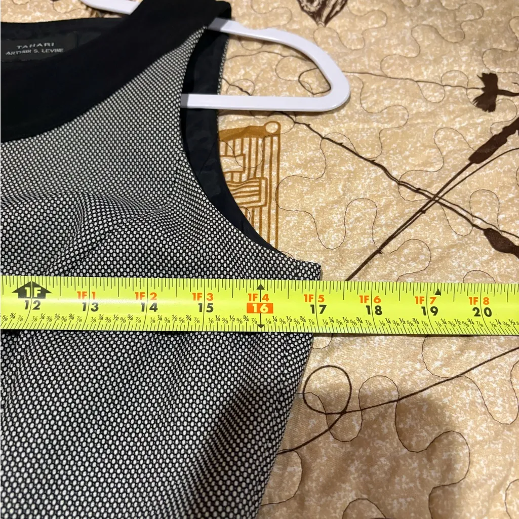 Tahari Arthur S. Levine women’s black and white sleeveless sheath dress size 4 - Image 10