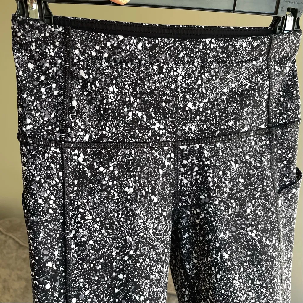 Lululemon Pace Rival Marathon Crop Leggings (black white Splatter) - Image 5