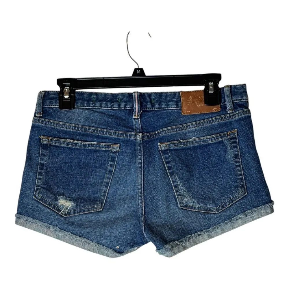Zara Woman Shorts Women 4 Blue Premium Selvedge Denim Distressed Jean Shorts‎ - Image 2