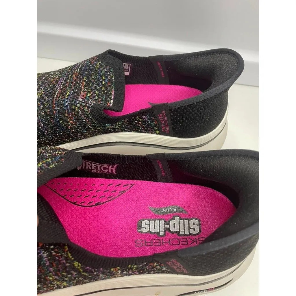 Skechers Shoes Women's Slip-ins Go Walk Arch Fit Black Pink Comfort 125326 SZ 10 - Image 5